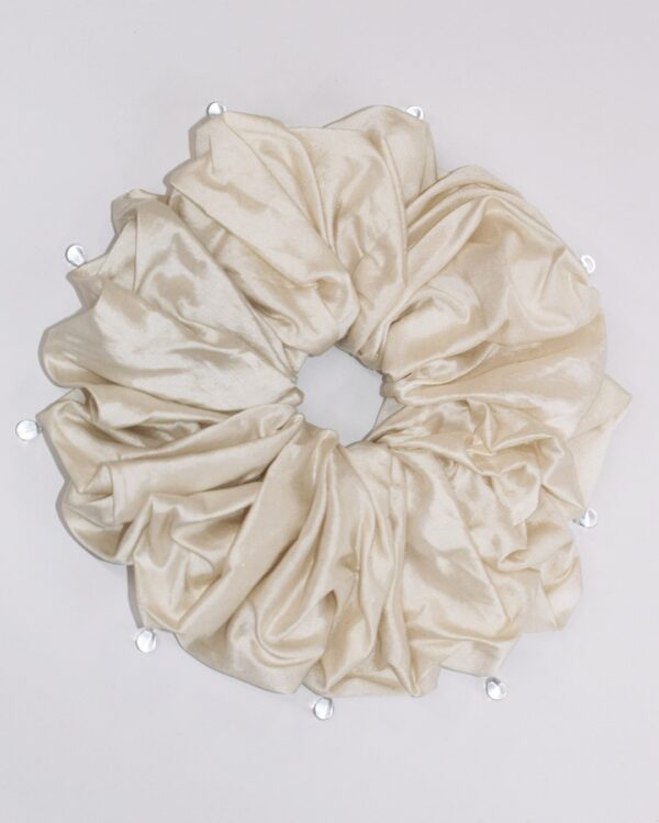 Silk Scrunchie with Glass Drops