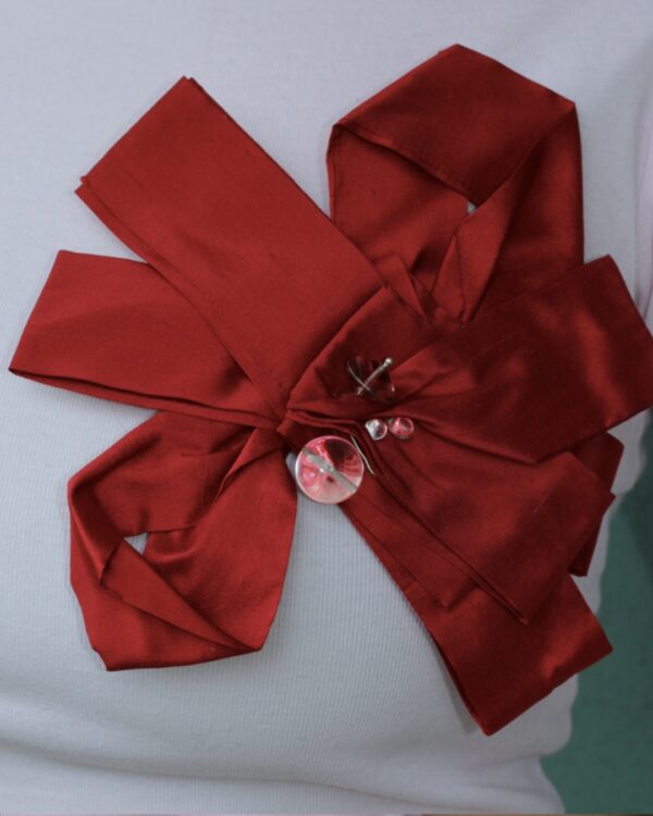 Scarlet Silk Brooch