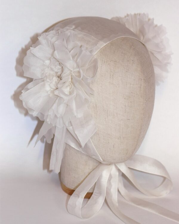 Transparent Silk Organza Swan Bonnet