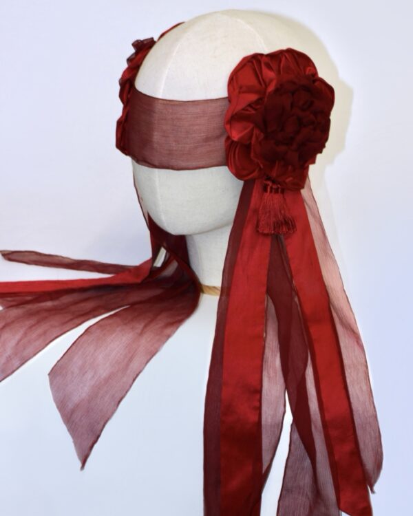 Scarlet Eye Veil with Tassels