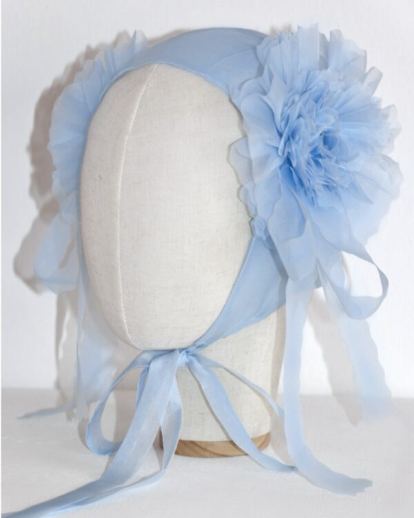 Transparent Silk Organza Something Blue Bonnet