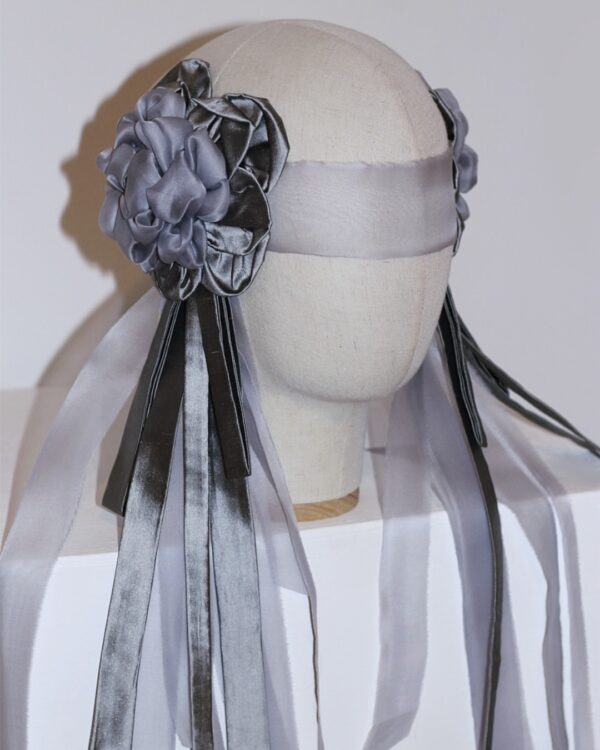 Dove Grey Silk Eye Veil